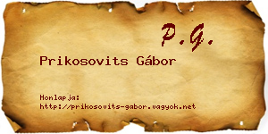 Prikosovits Gábor névjegykártya