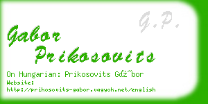 gabor prikosovits business card